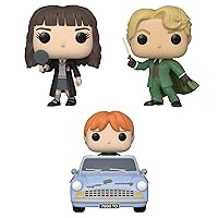 Funko POP! Movies: Harry Potter The Chamber of Secrets 20th Anniversary Collectors Set - 3 Figures Include: Gilderoy Lockheart, Hermione Granger with Mirror, & Ron Weasley in Flying Car