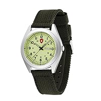 Unisex Military Watches Sports Analog Men Watch with Textile Nylon Strap or Breathable Silicone Strap,Easy to Read Luminous Dial,Date Week Display.Waterproof Casual Wristwatch.