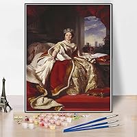 DIY Oil Painting Kit,Queen Victoria Painting by Franz Xaver Winterhalter Arts Craft for Home Wall Decor