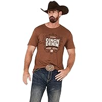 Cinch Men's Denim Western Lifestyle Short Sleeve Graphic T-Shirt Rust Copper XX-Large US