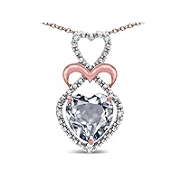 Solid 10k Gold Double Open Heart Halo Embrace Pendant Necklace
