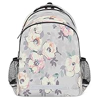 Elegant Floral Backpack, Lightweight Backpack with Reflective Strip Travel Bag Casual Daypack Laptop Bag(Modern Flower)
