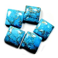 13X13-15X15 MM 5 Pcs Lot Copper Turquoise Loose Gemstone Square Cabochon for Astrology Use