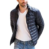 Men's Regular-Fit Lightweight Packable Down Jacket Warm Coat for Men Winter Jacket