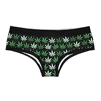Crazy Dog T-Shirts Pot Leaves Womens Panties Funny 420 Weed Graphic Underwear Bikini Brief Cute