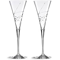 Lenox Adorn Crystal 2-Piece Toasting Flute Set, 2 Count, Clear, 7oz