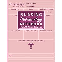 Nursing Pharmacology Notebook: Blank Medication Templates to Help Nursing School Students to Study & Memorize Key Drug Details. (Pink Cover)