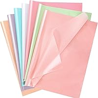 70 Sheets Glitter Tissue Paper Gift Wrap, 7 Colored Tissue Paper, Metallic Tissue Paper for Gift Bags, Pastel Tissue Paper Assorted Color Pink White Blue for Christmas Holiday Wedding (19.7