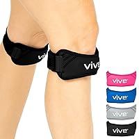 Vive Osgood Schlatter Knee Brace (Adult & Youth) - Stabilizing Support Band for Patella Tendon & Tendonitis Pain - Men & Womens Meniscus Tracking Belt Strap for Runners, Jumpers, Gymnastics (Black)