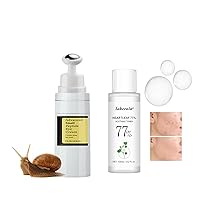 Advanced Snail Peptide Under Eye Cream & Heartleaf 77% Soothing Toner, Reduces Wrinkles &Fine Lines, Eye Essence Roll-On, Firms, Moisturizes, Calming Skin and Hydrating Heartleaf Facial Toner