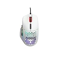 Gaming Model I Wired Gaming Mouse - 69g Superlight, 2 Swappable Buttons, RGB, PTFE Feet, 9 Programmable Buttons, Side Thumb Rest - White