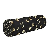 Bolster Pillow for Legs Massage Table Gold Paws Black Memory Foam Neck Roll Pillow 17