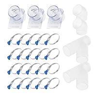 POWERTEC 2-1/2 Inch Dust Collection Fittings Kit with Clear Connectors, Blast Gates and Stainless Steel Hose Clamps for 3 Machine Setup, Dust Collection System for Dust Collection Hose (70374)