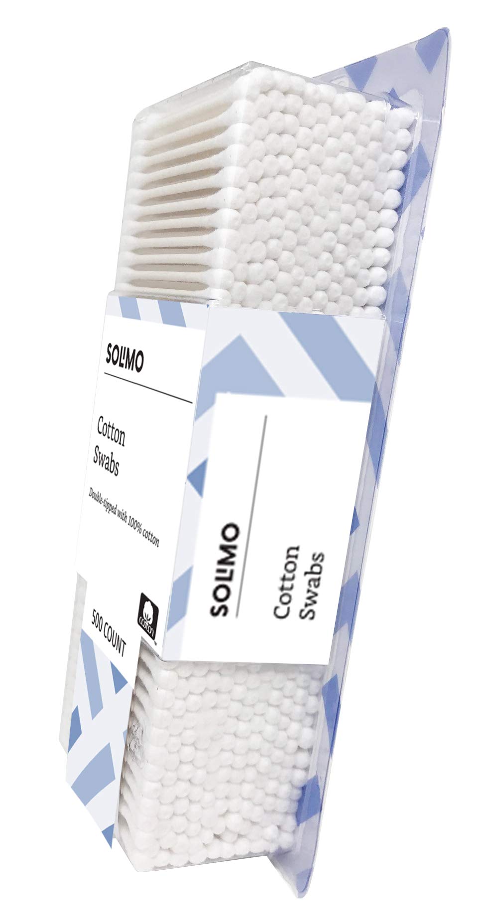 Amazon Brand - Solimo Cotton Swabs, 500ct (Pack of 4)