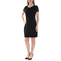 Womens Belted Fit & Flare Sheath Dress