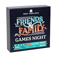 Talking Tables Friends & Family Game Night | 6 Classic Party Games Including Charades, | Acting, Singing, Drawing and General Knowledge Questions for Kids, Adults,