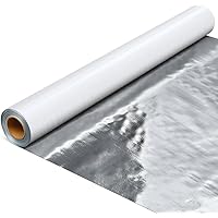 USEP Radiant Barrier Reflective White/Silver Vapor Barrier Insulation Solid Non Perforated Roll Attic Foil Commercial Grade Heavy Duty Crawlspace Encapsulation, Etc (4ft x 25ft (100 sqft))