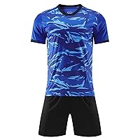 Kids Boy Soccer Sport Training Uniform Youth Athletic Football Jersey Mesh Shirt Shorts Kit Workout Active Set