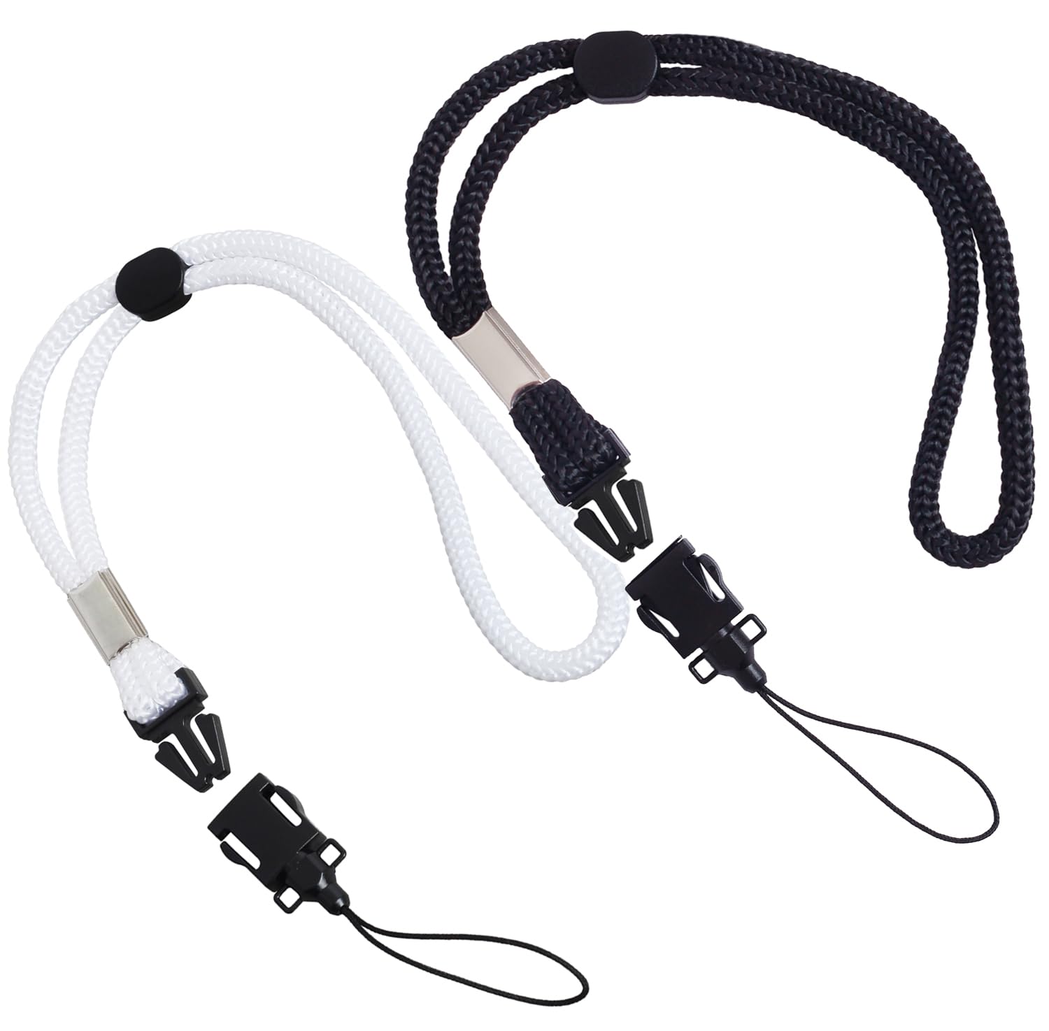 Digital Nc 2 Pack Camera & Cell Phone Wrist Strap (Lanyard Style) Adjustable with Quick-Release. (Black & White Set)