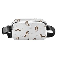 Dog Basset Hound Fanny Packs for Women Men Strap Fashion Waist Packs Belt Bag with Adjustable Crossbody Bag Waist Pouch Hip Pouch Bum Bag for Workout Outdoor
