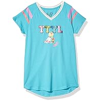 JoJo Siwa Girls' Big TTYL Emoji JoJo Bow V-Neck Athletic Varsity Stripe Tee