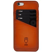 Premium Leather Wallet Case for iPhone 6/6S Plus - Tangerine