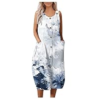 Women's Summer Dresses Fashion Printing Sleeveless Adjustable Sling Dress Dresses 2023