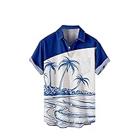 Button Down Shirt Men Short Sleeve Novelty Casual Regular Fit Fashion Camp Hawaiian Beach Tropical Tops with Pocket