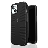 Speck iPhone 15 Case - Built for MagSafe, Drop Protection Grip – for iPhone 15 iPhone 14 & iPhone 13 - Scratch Resistant, Soft Touch, 6.1 Inch Phone Case - CandyShell Grip Black/Slate Grey