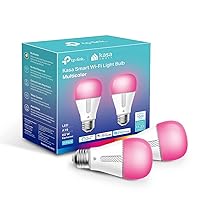 Bulb, 1000 Lumens Full Color Changing Dimmable Smart WiFi Light Bulb Compatible with Alexa and Google Home, 11W, A19, 2.4Ghz only, No Hub Required (KL135P2), 2-Pack,White