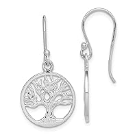 925 Sterling Silver Filigree Tree of Life Drop Dangle Earrings