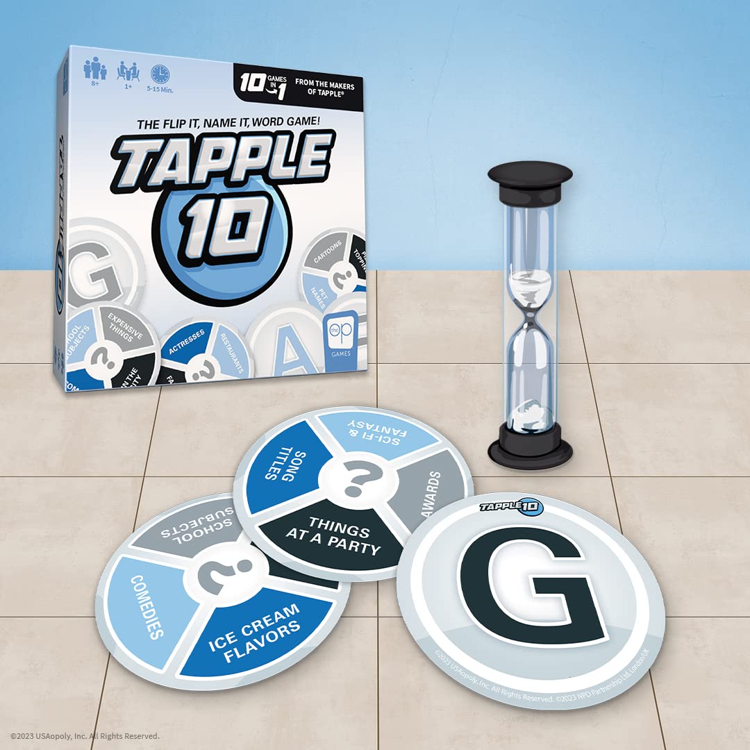 USAOPOLY Tapple 10 | Featuring 10 Different Games in 1 | Fast-Paced Fun Family Card Game in Portable Packaging | 1 or More Players, Ages 8+