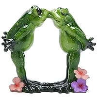 Hodao Spring Summer Frog Figurines Decorations Funny Creative Craft Resin Frog Sculpture Statue for Home Office Desk Tabletop Unique Home Decor (Frog Kissing)