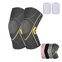 Knee Pads Brace Compression Sleeve for Running for Men & Women | Knee Pads for Meniscus Tear, Arthritis, Joint Pain Relief charcoal gray L