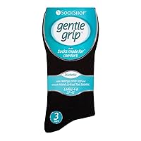 Gentle Grips Women's Gentle Grip - Diabetic Sock With Honey Linked Toe Seams 4-8 Uk Black