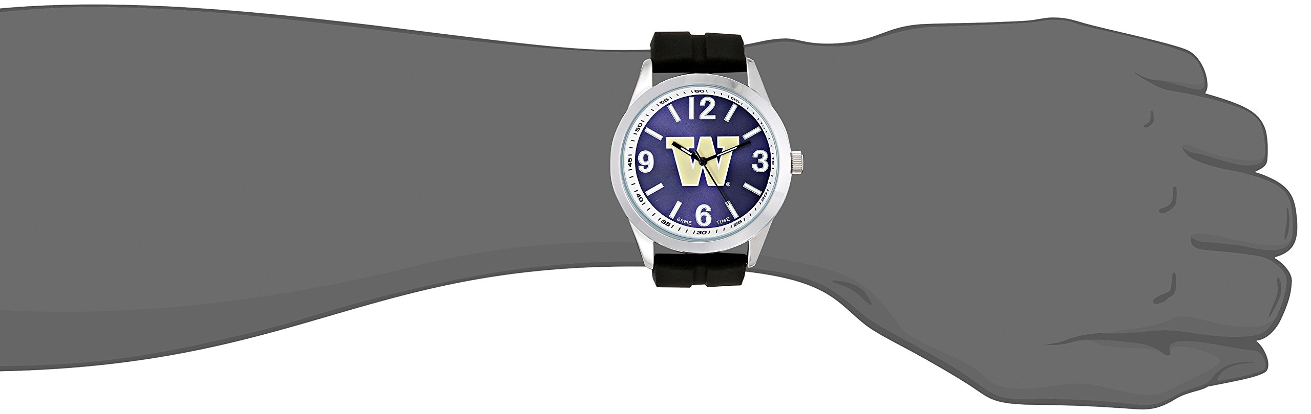 Game Time Men's COL-VAR-WAS Varsity Analog Display Japanese Quartz Black Watch