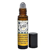 Wild Essentials Smudge Blend Essential Oil Roll On, 10ml, Cleansing, Purifying, Calming, 100% Pure, Premium Grade Essential Oils, Organic Jojoba Oil, Ready to Use, Moisturizer, All Natural