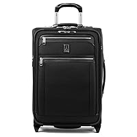 Travelpro Platinum Elite Softside Expandable Carry on Luggage, 2 Wheel Upright Suitcase, USB Port, Men and Women, Shadow Black, Carry On 22-Inch