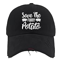 Save The Furry Potato Caps America Hat AllBlack Running Hat Gifts for Him Outdoor Cap