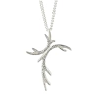 Men's Silver Plated Antler Cross Necklace - Truth Hunter