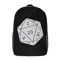 D20 Dice Casual Backpack Fashion Shoulder Bags Adjustable Daypack for Work Travel Study