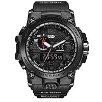 AIMES Men's Watches Outdoor Sports Waterproof Military Watch Tactical Digital Analogue Wrist Watch Date Multi Function LED Large Face Alarm Stopwatch for Man
