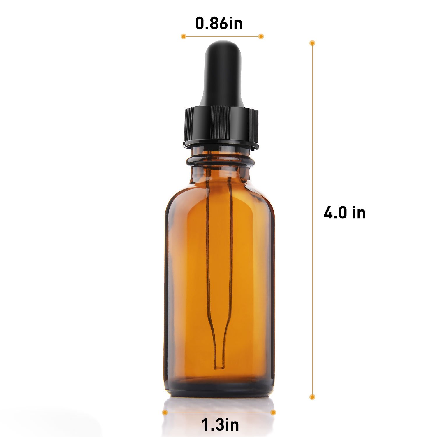Yesker Amber Glass Bottles for Essential Oils with Glass Eye Dropper 30 ml (1oz) for Essential Oils, Chemistry Lab Chemicals, Colognes & Perfumes- Pack of 6
