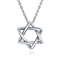 Unisex Hanukkah Magen Star of David Pendant Necklace Religious Judaic Jewelry for Women Teens Bat Mitzvah Genuine .925 Sterling Silver