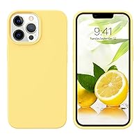 GUAGUA Compatible with iPhone 13 Pro Max Case 6.7 Inch Liquid Silicone Soft Gel Rubber Slim Microfiber Lining Cushion Texture Cover Shockproof Protective Phone Case for iPhone 13 Pro Max, Yellow