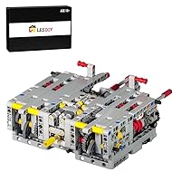 Engine with Gearbox Building Kit, Tech Engine Model Particle Power Functions Building Kit MOC-14405 Set (1434PCS)