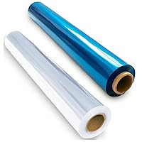FIESTA WRAPS Clear Cellophane Wrap Roll (31.5 in x 110 ft each) and Blue Cellophane Wrap (16 in x 200 ft each) Cellophane Wrap Bundle