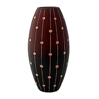 NOVICA Hand Carved Large Mango Wood Vase, Red, Codex'