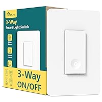 3 Way Smart Switch, 2.4GHz WiFi Light Switch Works with Alexa and Google Home, Neutral Wire Required, Remote Control, Schedule Timer, ETL Certified, 1 Pack, White