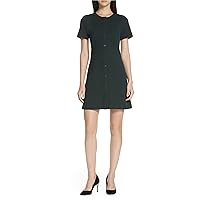 Theory Womens Snap Front Shift Dress, Green, Small